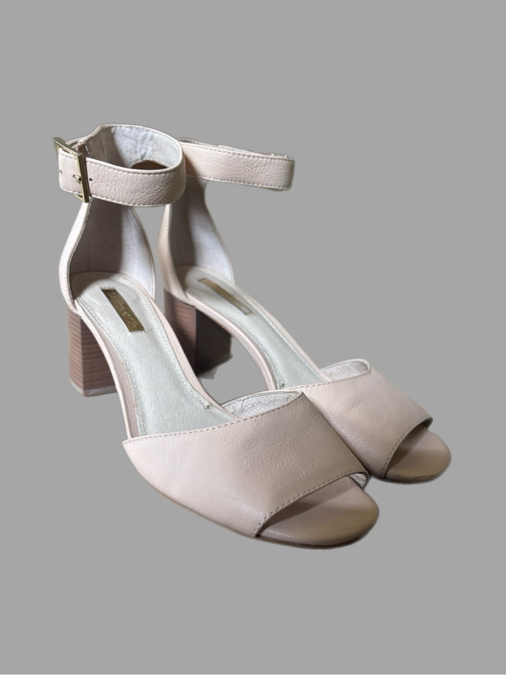 Louise et Cie Blush Open-Toe Ankle Strap Block Heels | Size 7.5